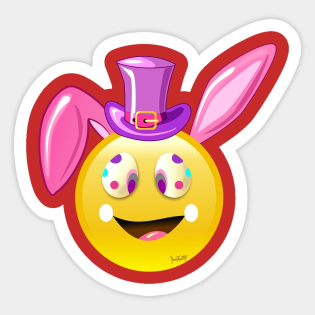 Easter Bunny Ears Emoji Shirt boys Girl Sticker by SidneyTees